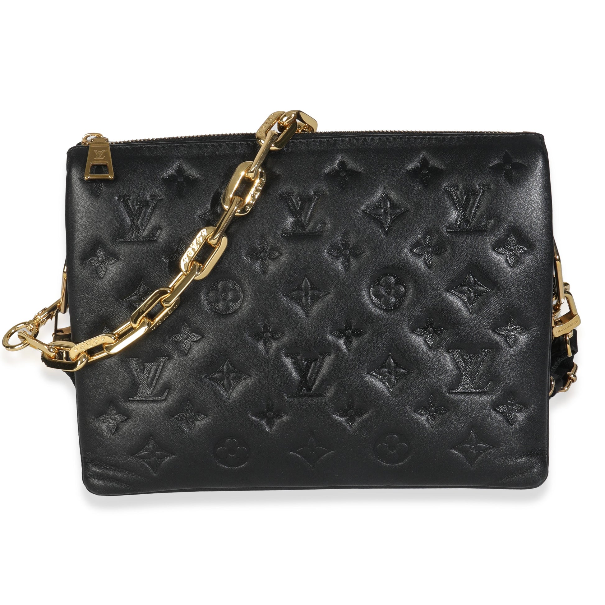 Louis Vuitton Embossed Coussin PM Monogram Lambskin Black Handbag 3