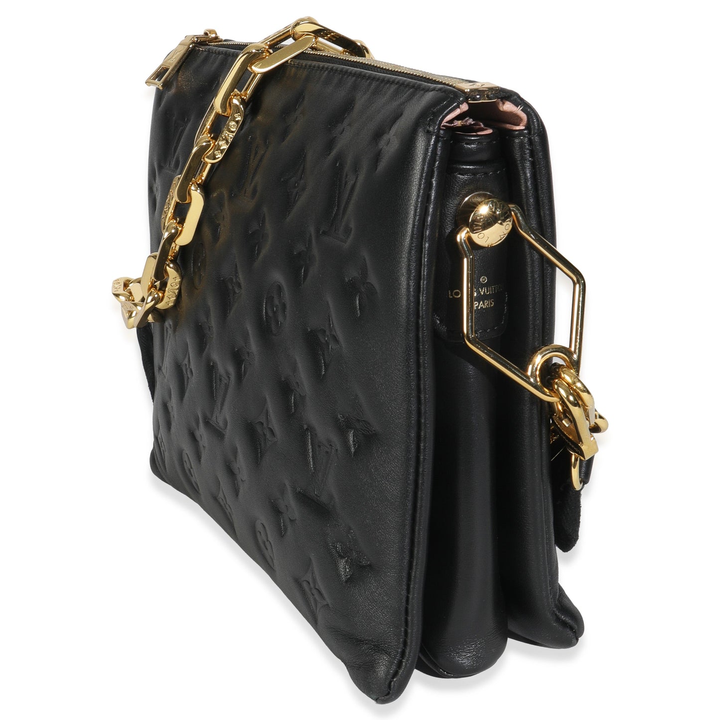 Louis Vuitton Embossed Coussin PM Monogram Lambskin Black Handbag 3