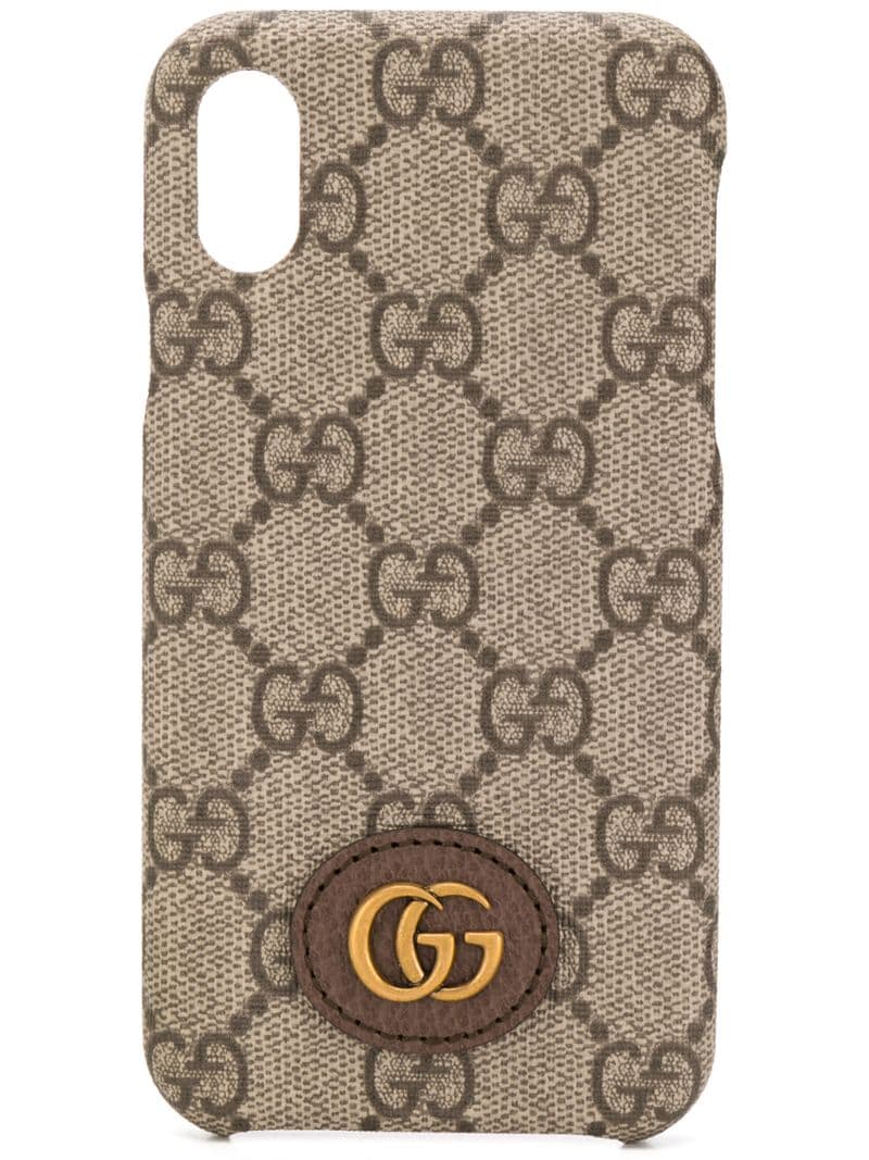 Gucci - Ophidia GG Supreme iPhone X/XS case - unisex - Calf Leather - One Size - NEUTRALS