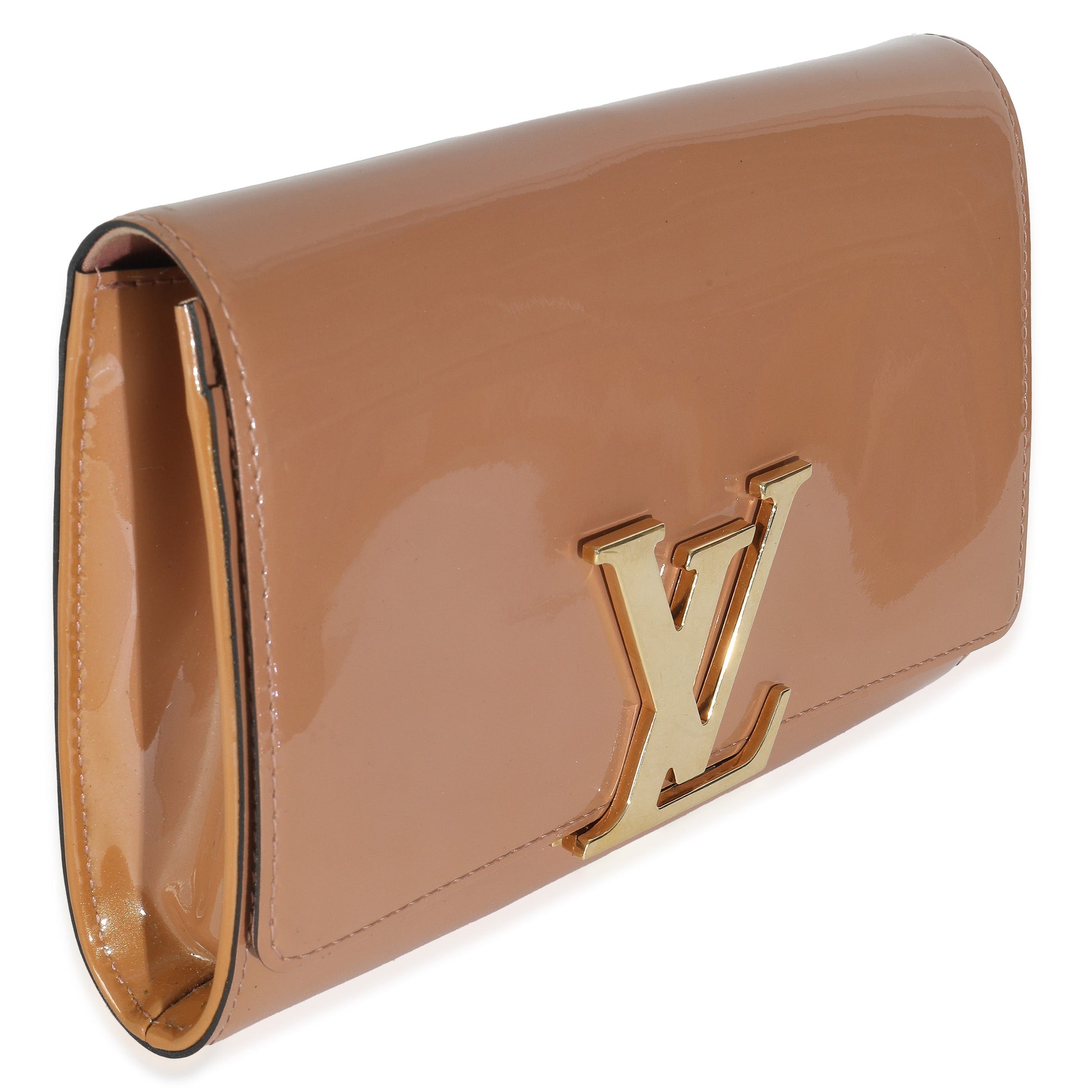 Louis Vuitton Rose Velours Louise New Sobe Patent Clutch Bag
