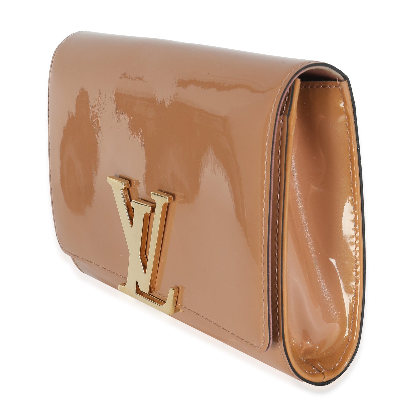 Louis Vuitton Rose Velours Louise New Sobe Patent Clutch Bag