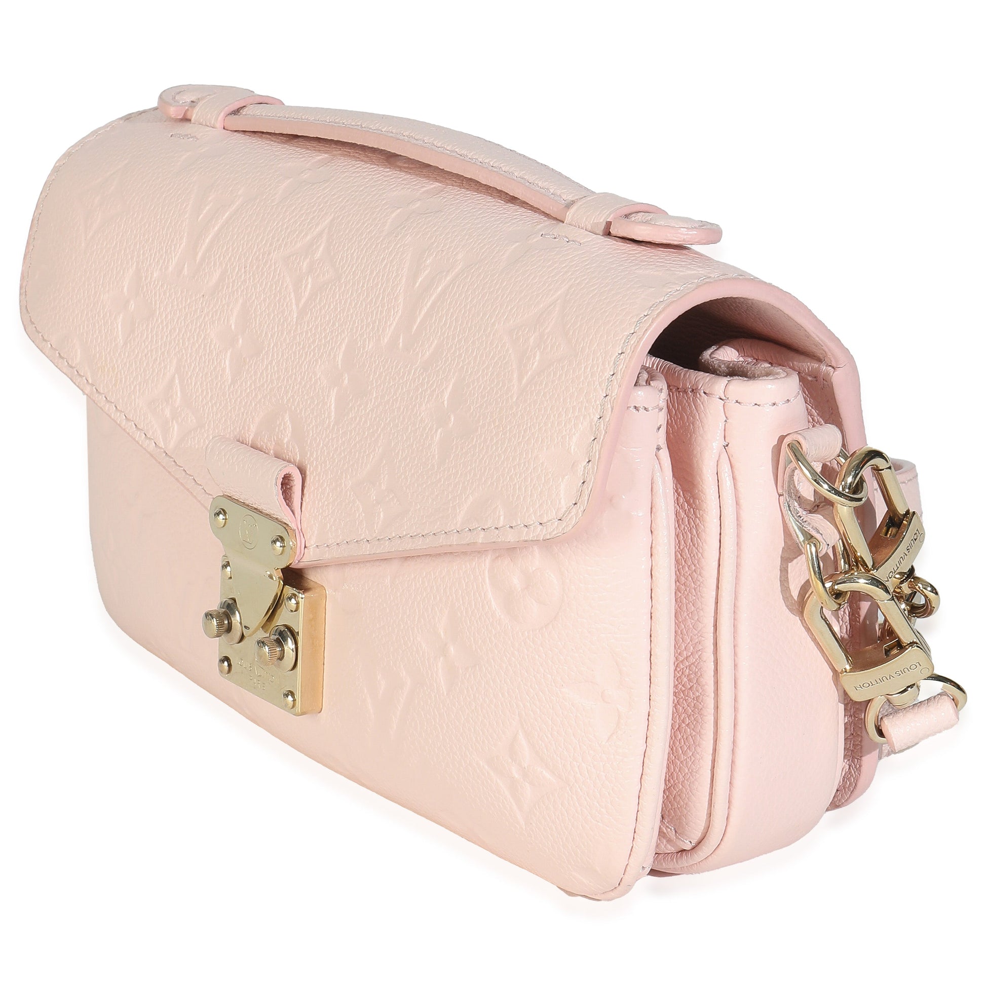 Louis Vuitton Rose Opale Empreinte Pochette Metis Monogram Pink Clutch Bag