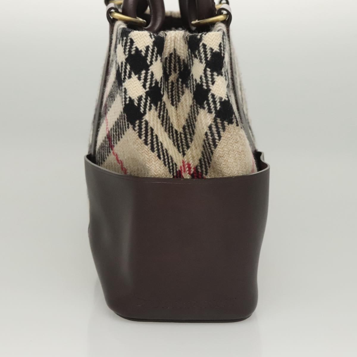Burberry Nova Check Wool Tote Bag Beige Tote Bag 1