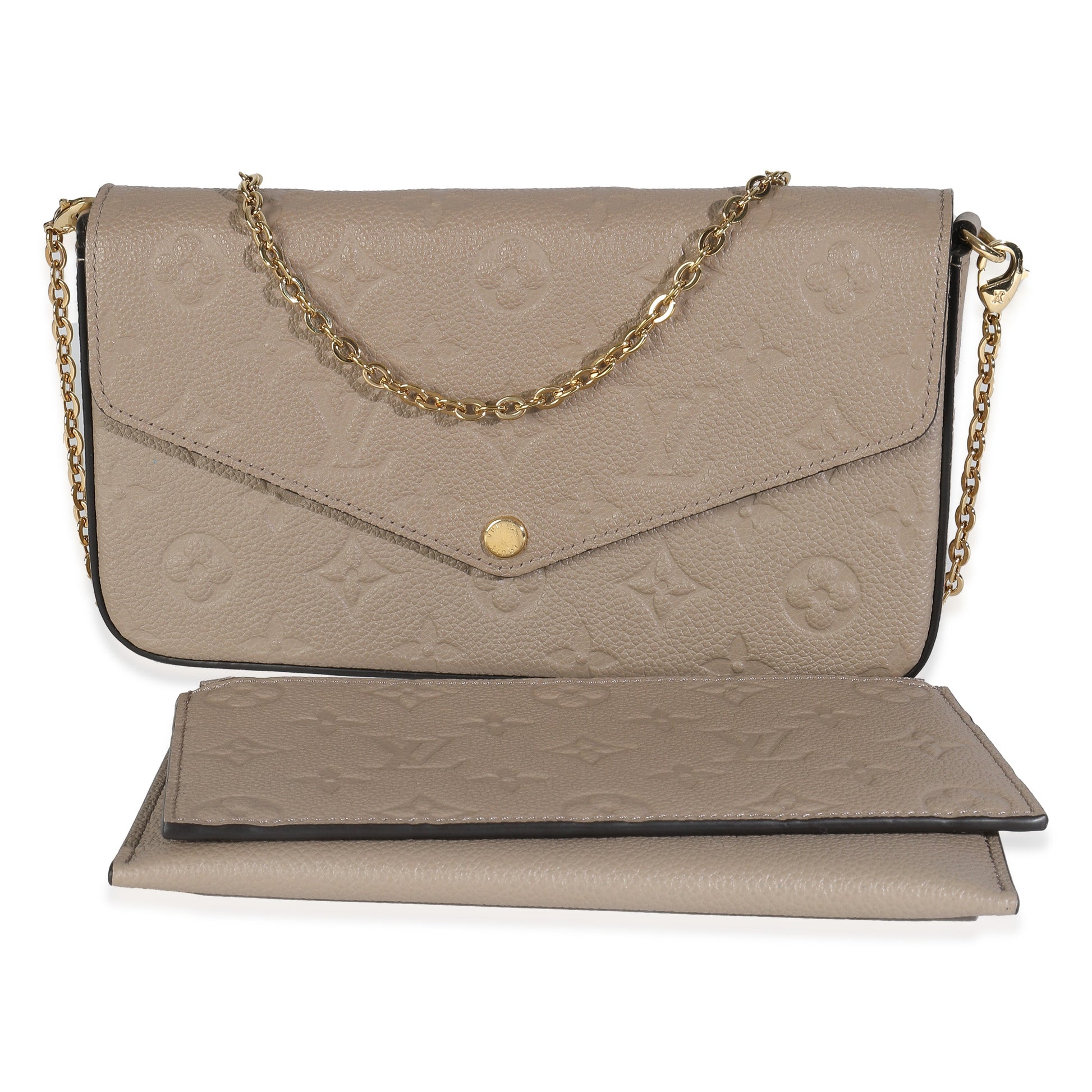 Louis Vuitton Tourterelle Empreinte Felicie Pochette Monogram Clutch Bag