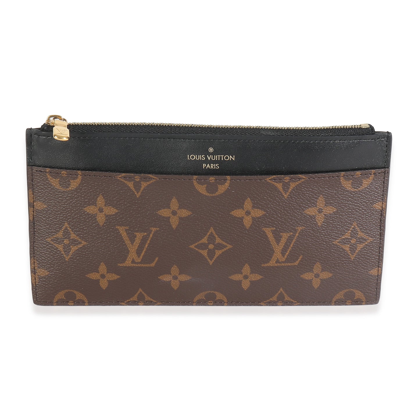 Louis Vuitton Slim Purse Monogram Canvas Black Handbag