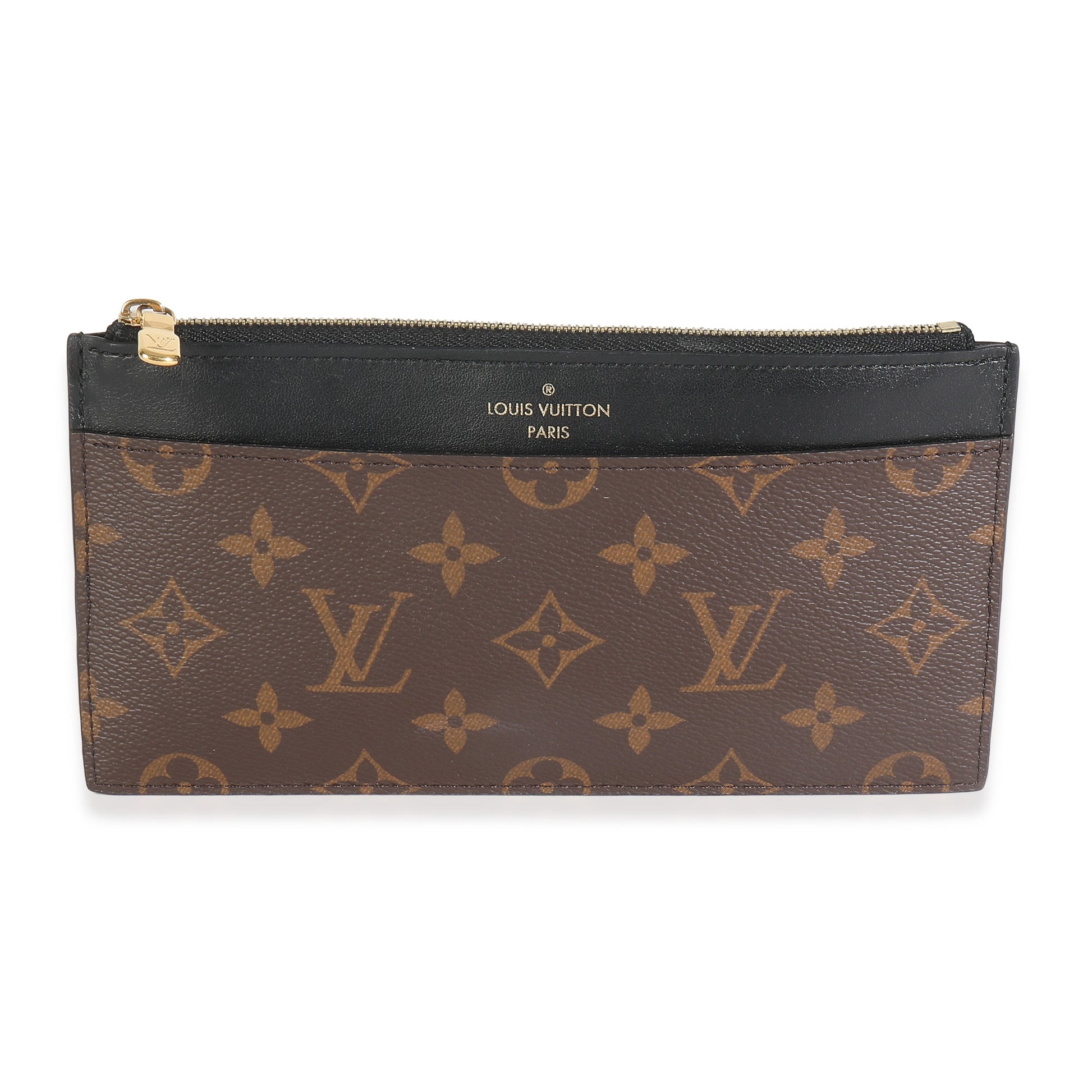 Louis Vuitton Slim Purse Monogram Canvas Black Handbag