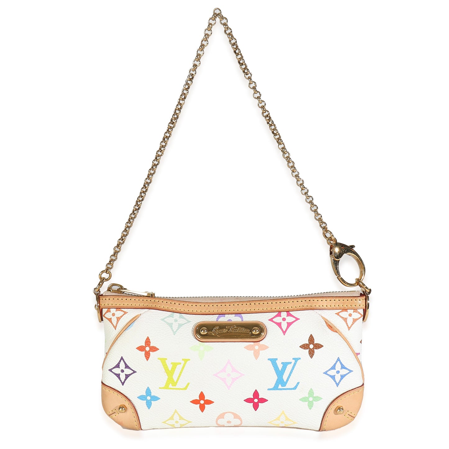 Louis Vuitton Milla Pochette MM Canvas White Multicolor Clutch Bag