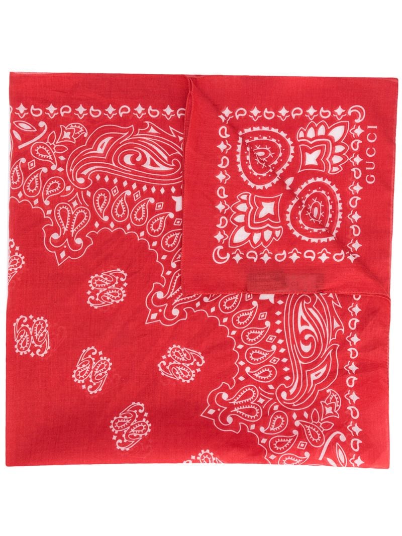 Gucci - bandana printed neckscarf - women - Cotton - One Size - Red