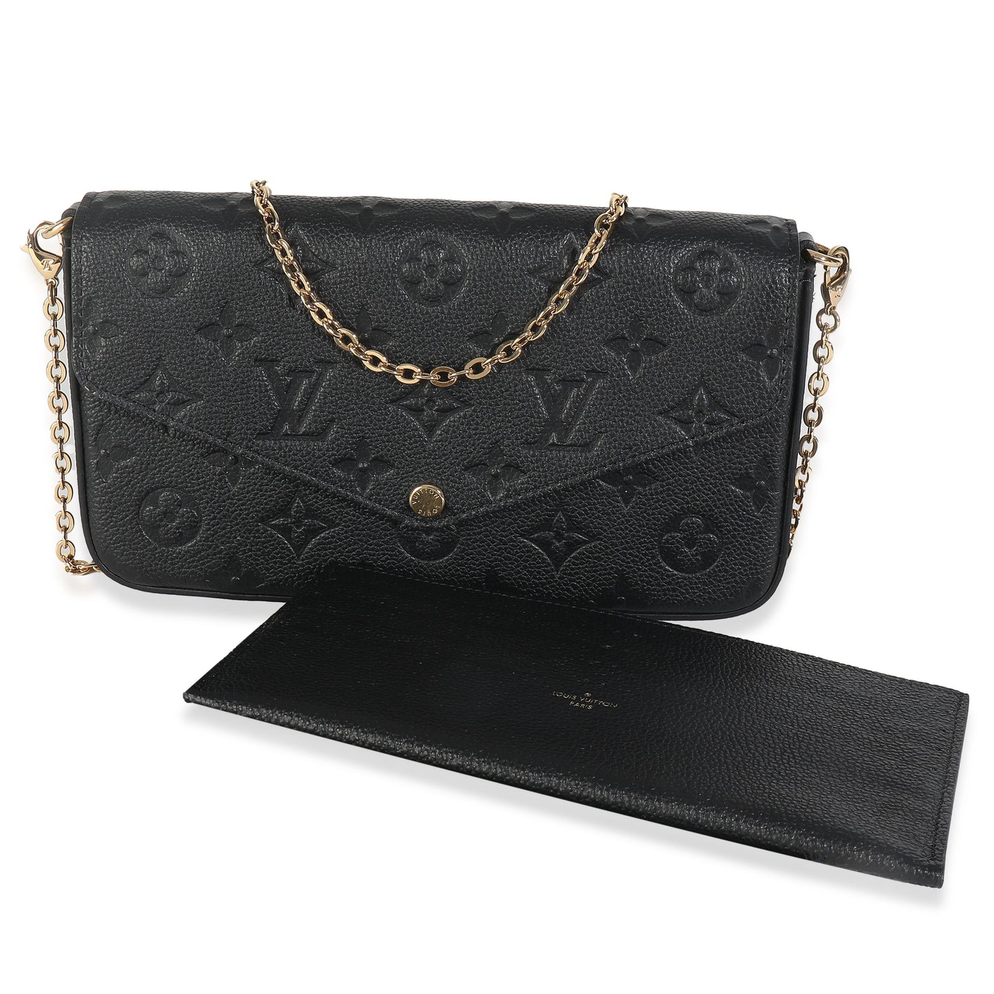 Louis Vuitton Empreinte Felicie Pochette Monogram Black Clutch Bag 5