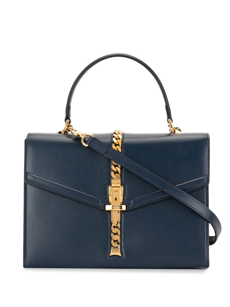 Gucci - small Sylvie 1969 top-handle bag - women - Leather - One Size - Blue