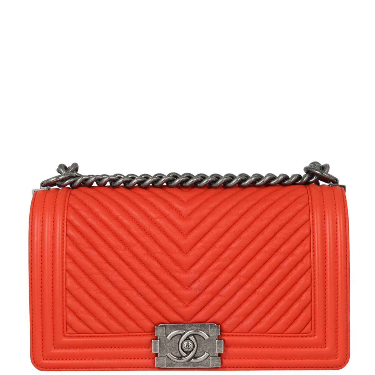 Chanel Boy Old Chevron 20 Series Handbag Medium