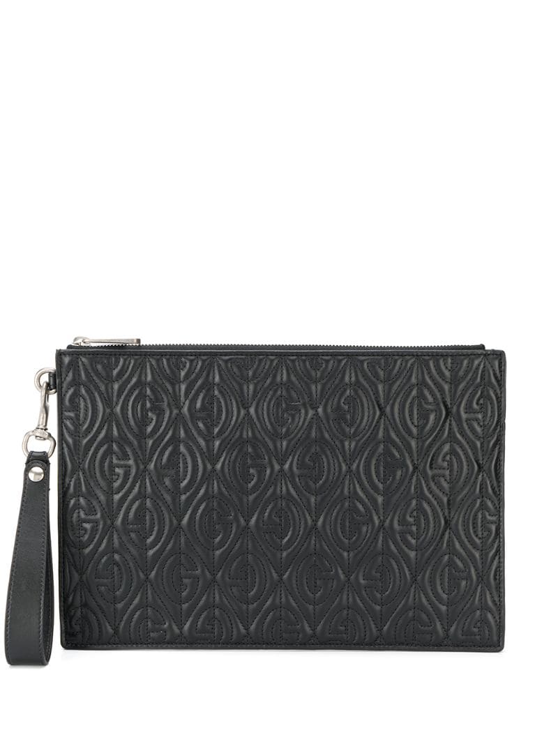 Gucci - G Rhombus pouch - men - Calf Leather - One Size - Black