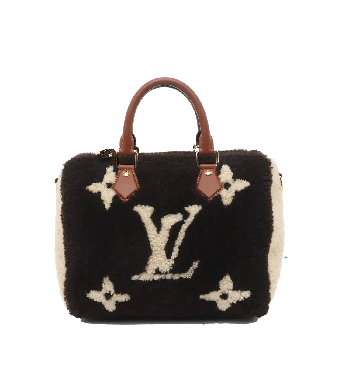 Louis Vuitton Speedy Bandouliere 25 Teddy Shearling Giant Monogram Handbag