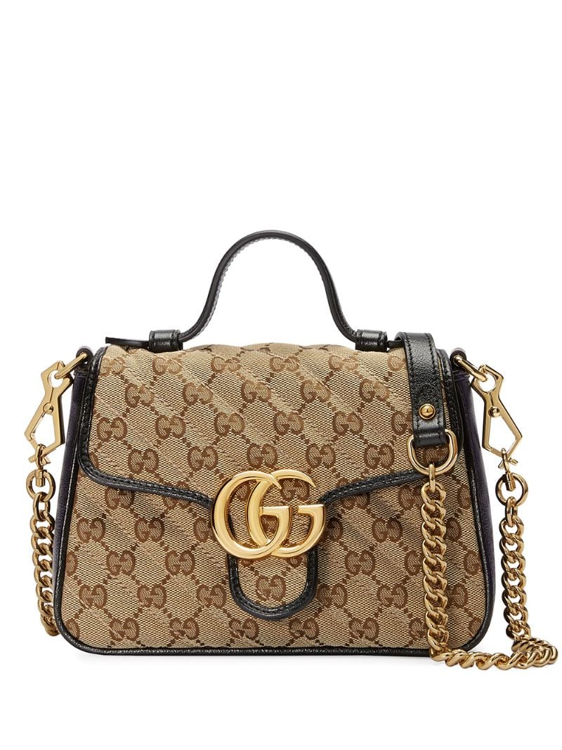 Gucci - mini GG Marmont tote bag - women - Canvas/Microfibre/Leather/Suede - One Size - Brown
