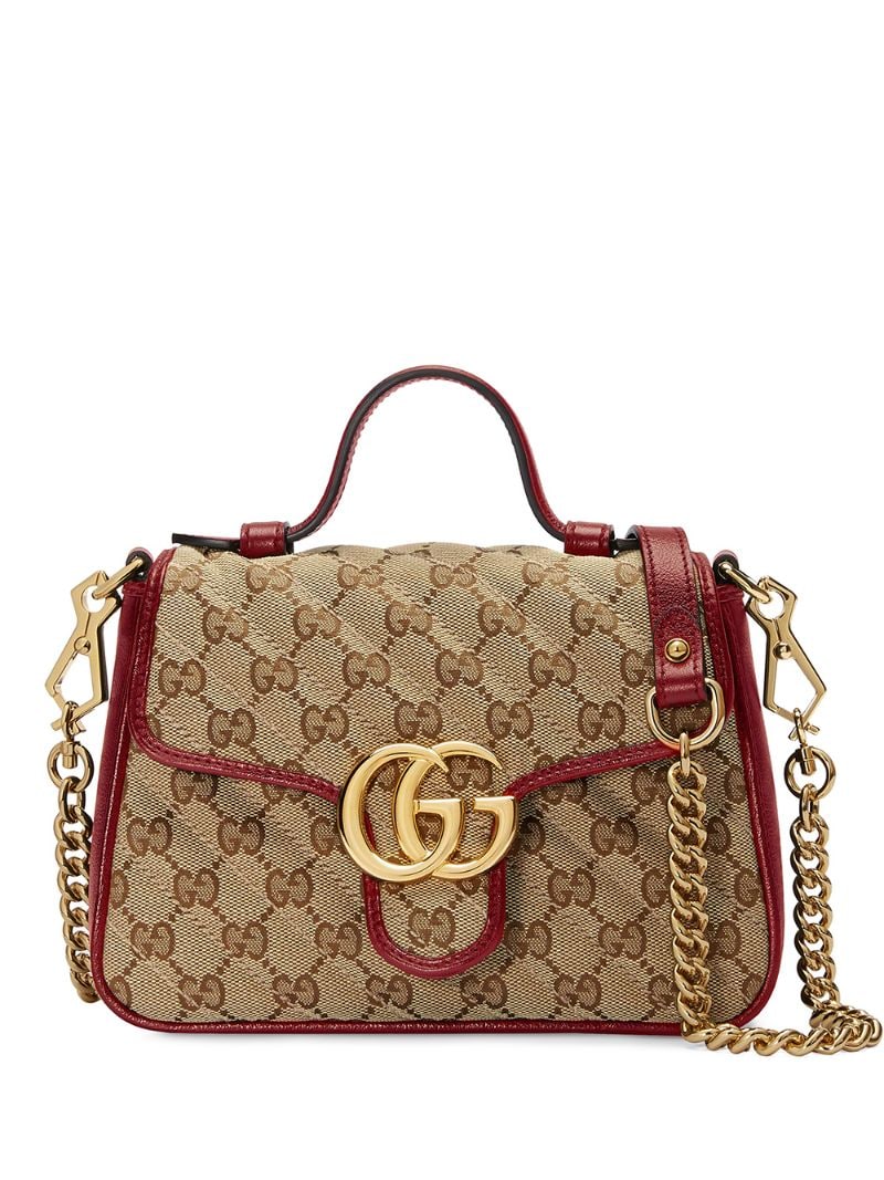 Gucci - mini GG Marmont tote bag - women - Leather/Canvas/Microfibre/Suede - One Size - Brown