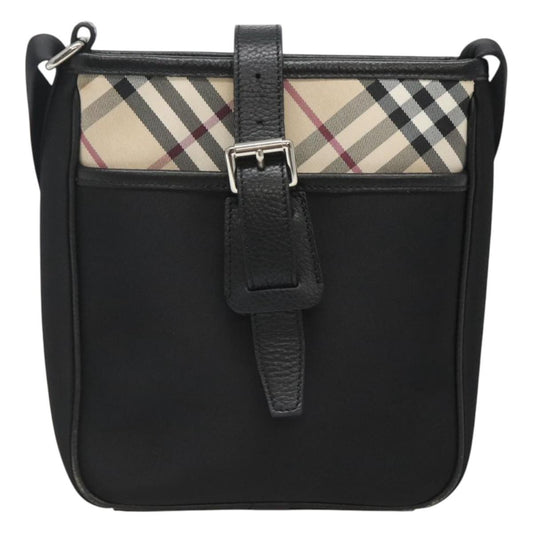Burberry Nova Check Shoulder Bag Nylon Black Nylon Shoulder Bag