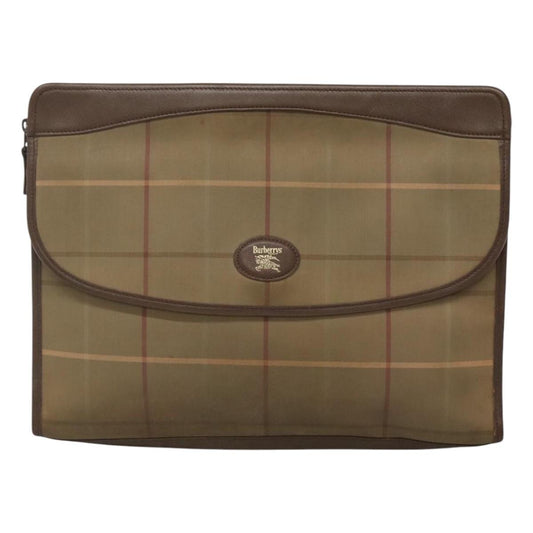 Burberry Clutch Bag Canvas Beige