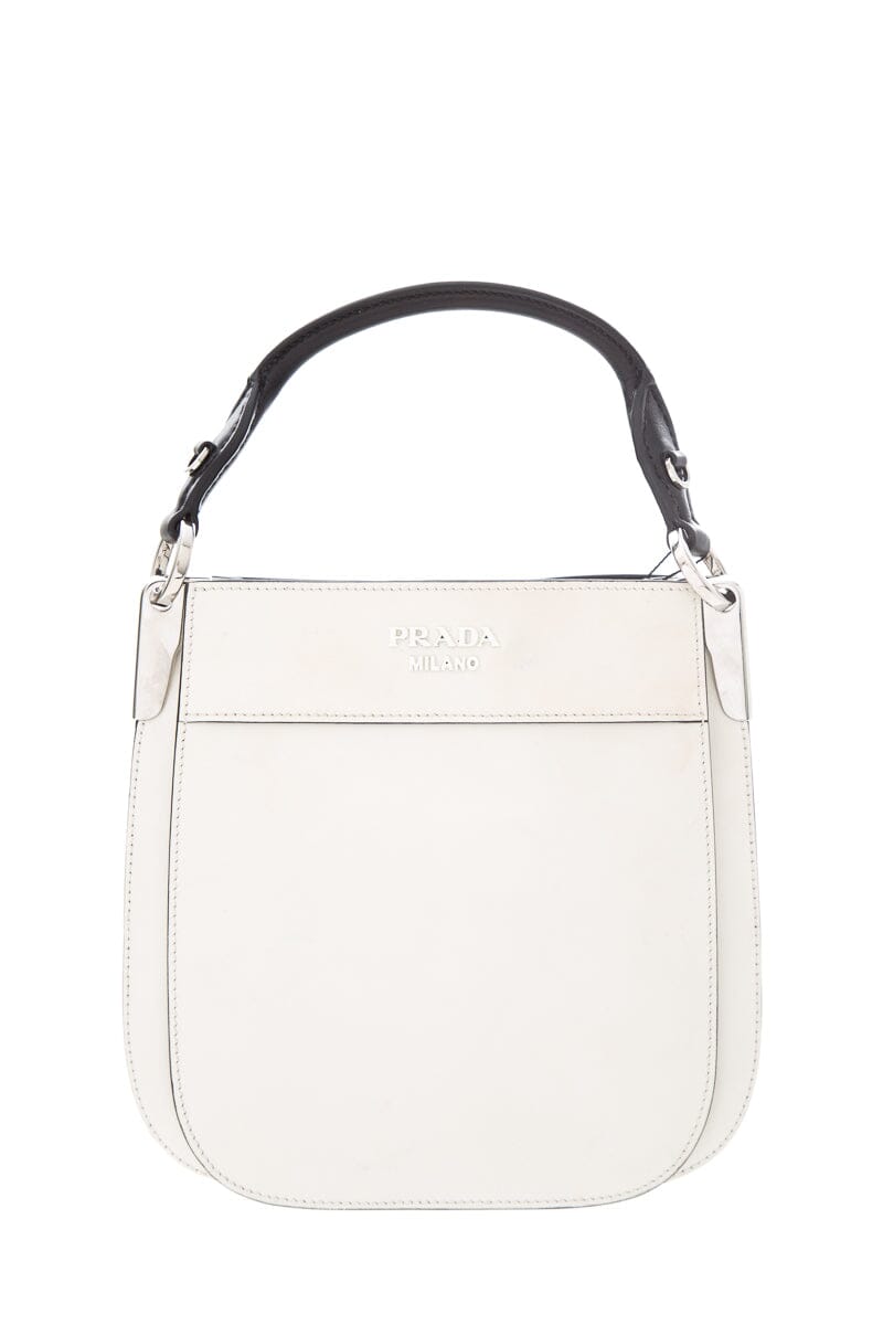 Prada City Calfskin Margit Cross Body Luxury Handbag Black White Crossbody Bag