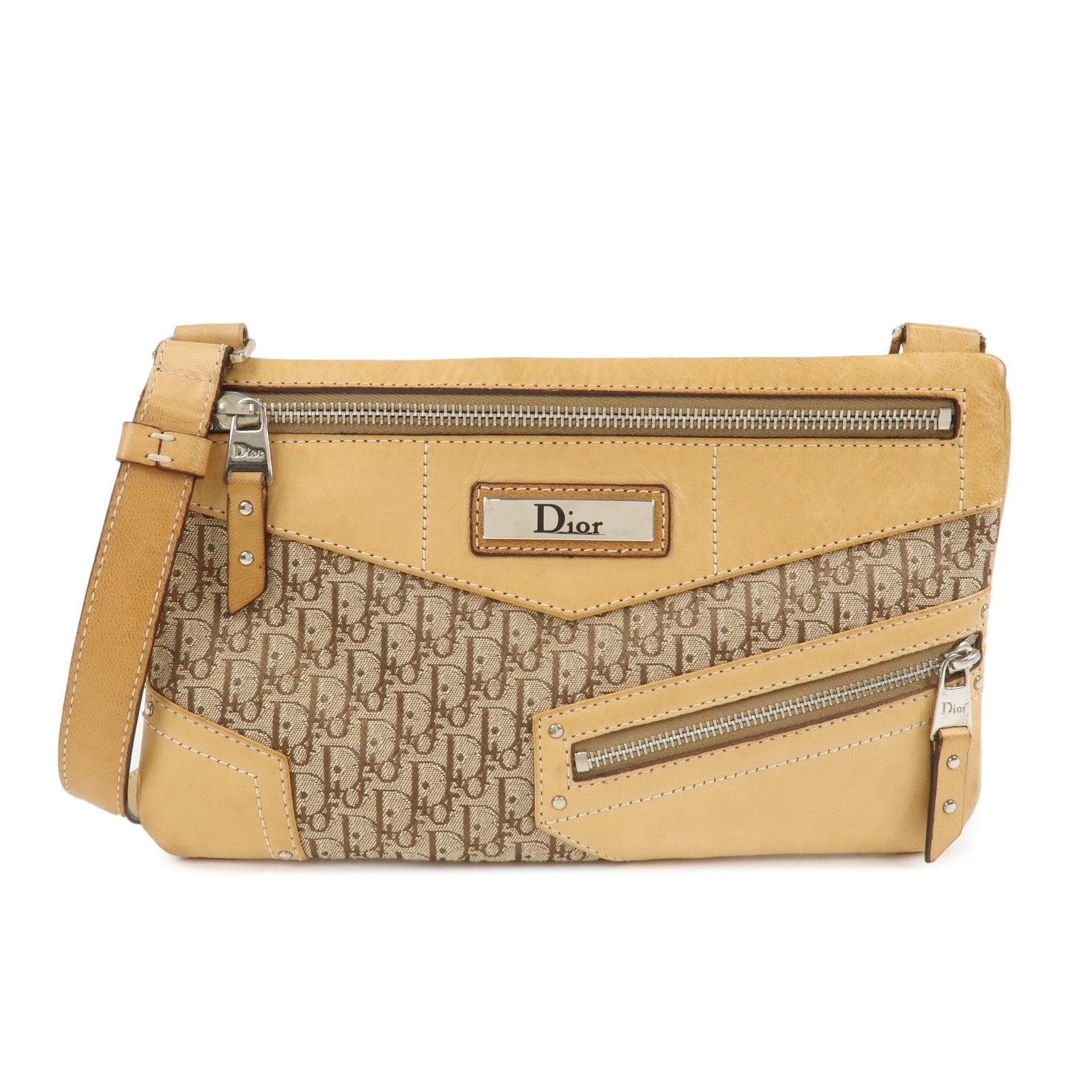 Dior Crossbody Bag Christian Street Chic Trotter Shoulder Bag Brown