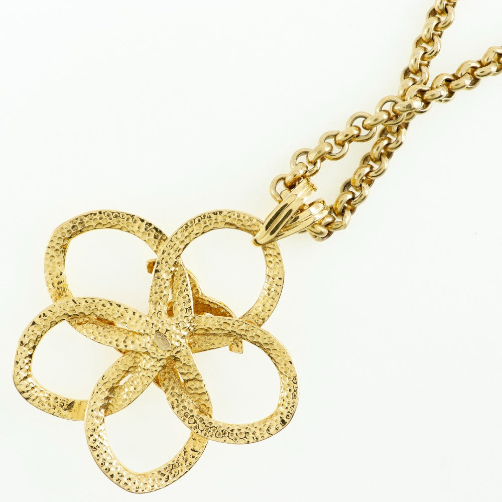 ?Suale  OFF?Chanel CHANEL Coco Flower Necklace Turn-Lock   G  French made 1996 Gold 96P Flower  130g COCO Mark Flower  ?Two?