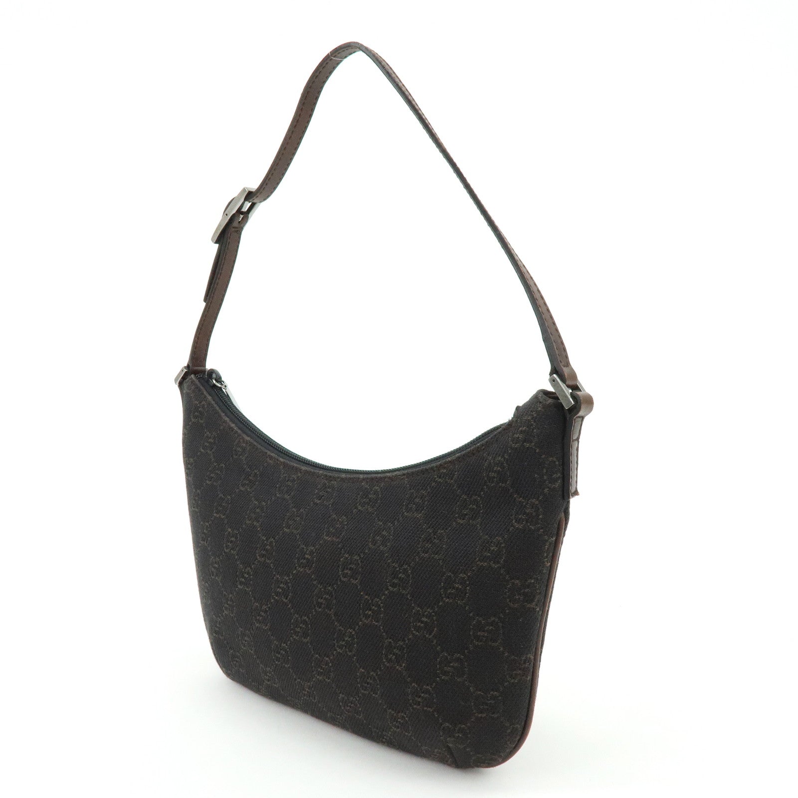GUCCI GG Monogram Canvas Leather Hand Bag Shoulder Bag Brown 32160