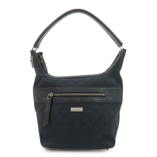 GUCCI GG Canvas Leather Shoulder Bag Hand Bag Black 001.4299