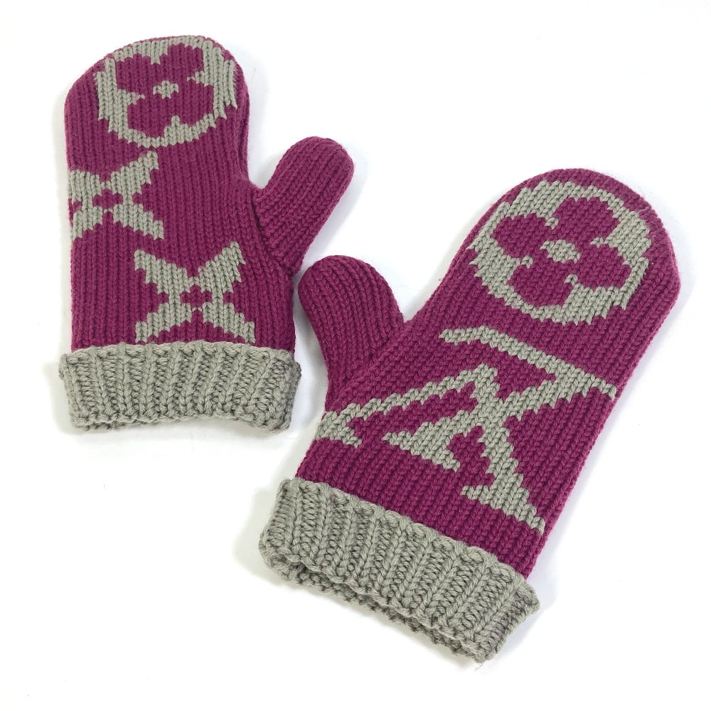 Louis Vuitton gloves ‚l72766 purple knit mittens Monogram Wool Apparel