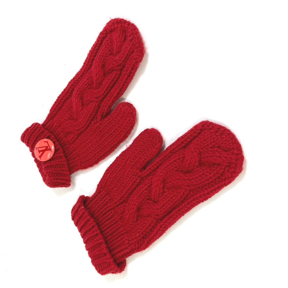 Louis Vuitton gloves Can Badge Morphle Constance Wool Red Apparel