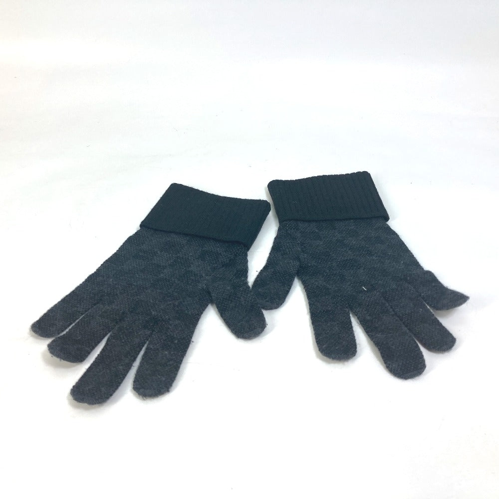 Louis Vuitton Glove M77992 Damier Grafitte Gon Wool Black Apparel