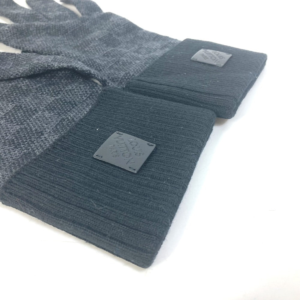 Louis Vuitton Glove M77992 Damier Grafitte Gon Wool Black Apparel