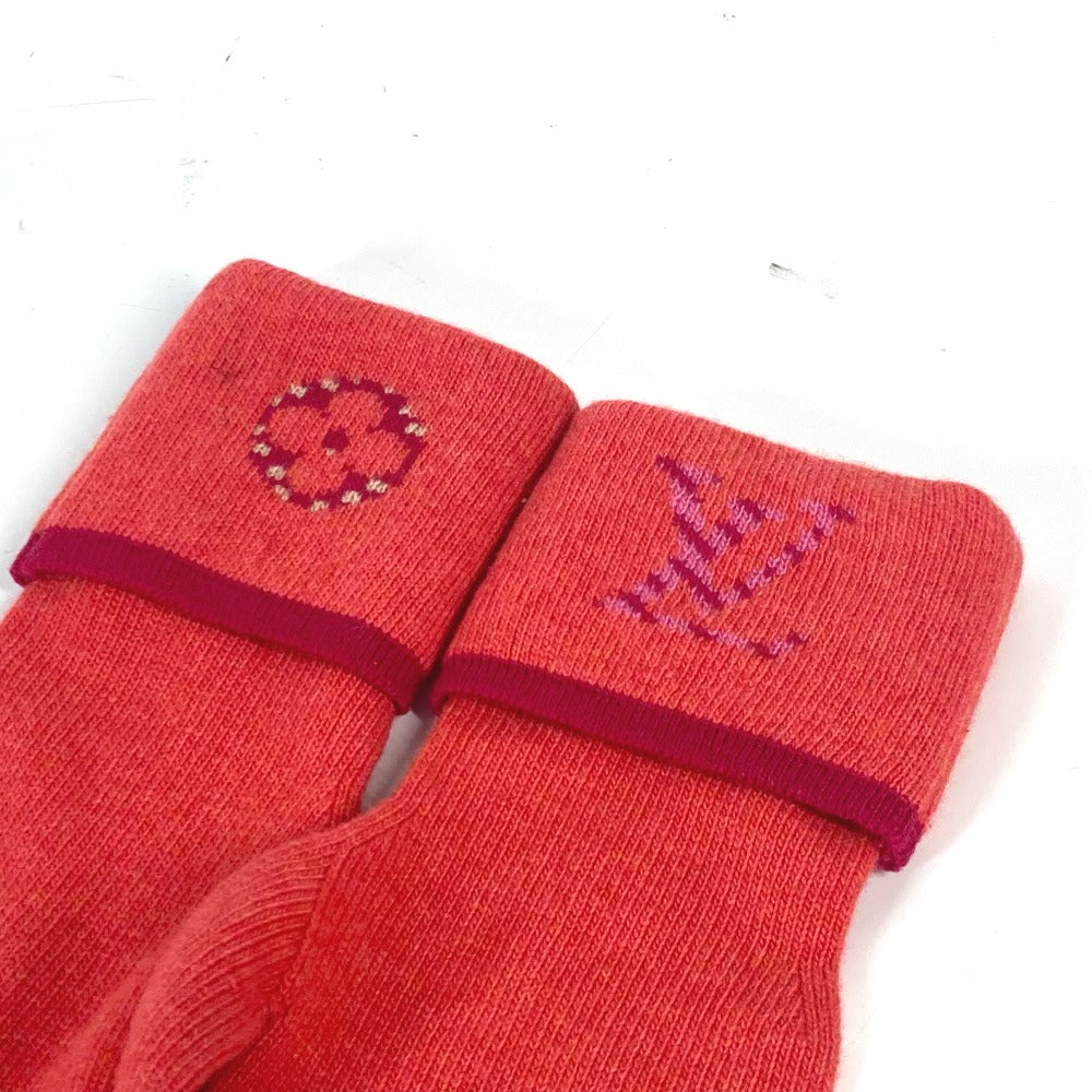 Louis Vuitton gloves M70838 cashmere Gon Pop Monogram Wool Pink Apparel