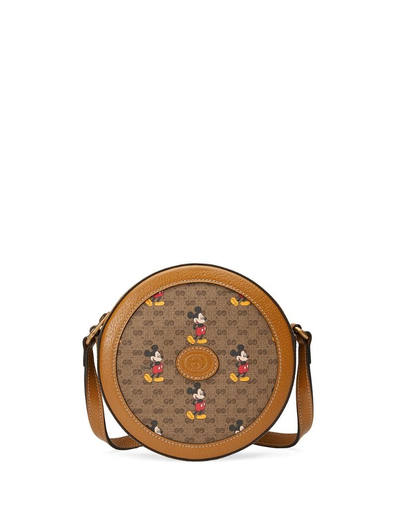 Gucci - x Disney Mickey Mo -print shoulder bag - women - Cotton/Leather/Canvas - One Size - NEUTRALS