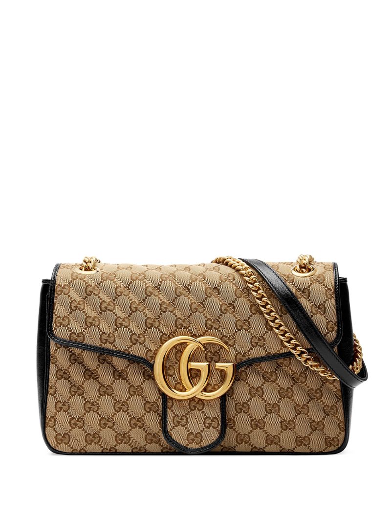 Gucci - medium GG Marmont shoulder bag - women - Leather/Suede/Canvas/Microfibre - One Size - NEUTRALS
