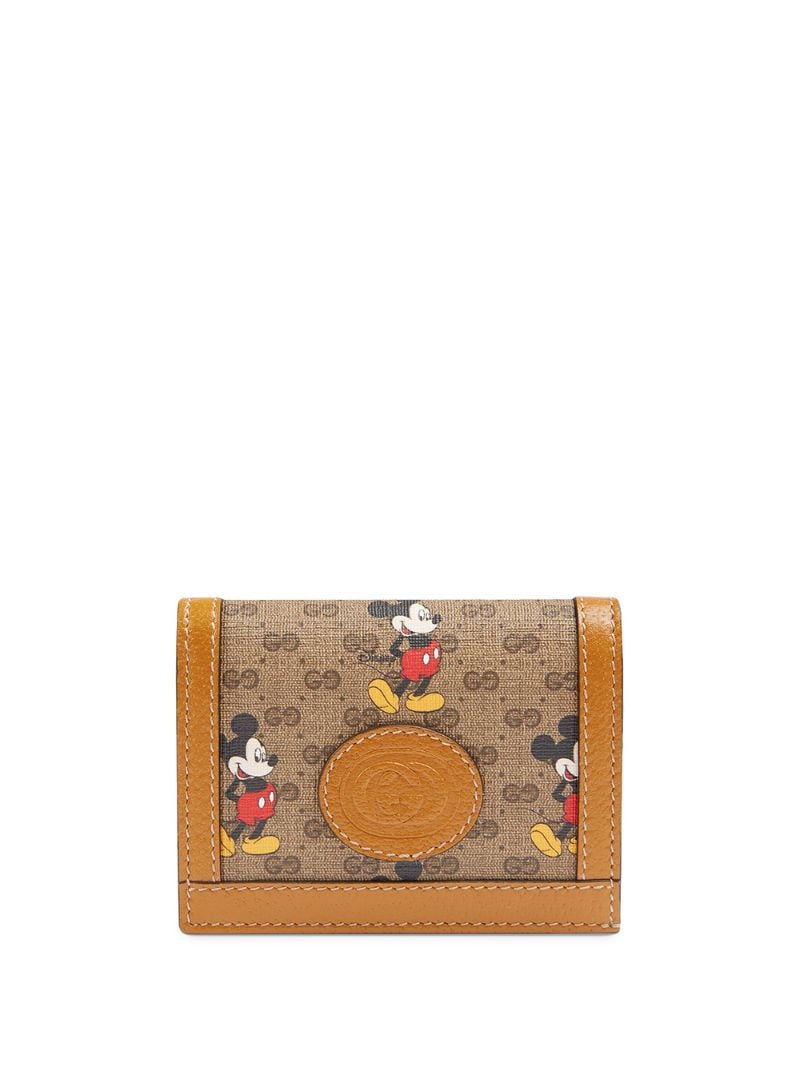 Gucci - x Disney GG and Mickey print wallet - women - Leather/Canvas - One Size - NEUTRALS