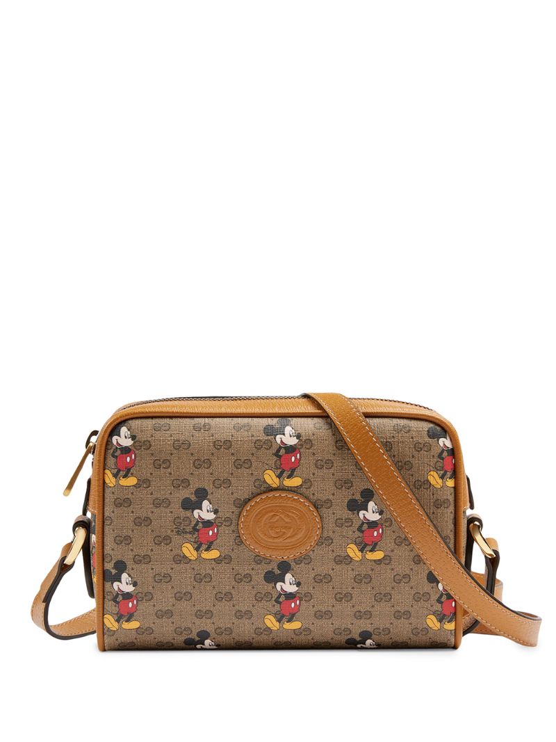 Gucci - x Disney GG Supreme crossbody bag - women - Leather/Suede/Canvas/Microfibre - One Size - NEUTRALS