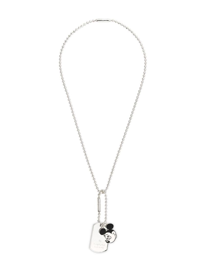 Gucci - x Disney Mickey Mo pendant necklace - men - stainless steel - One Size - SILVER