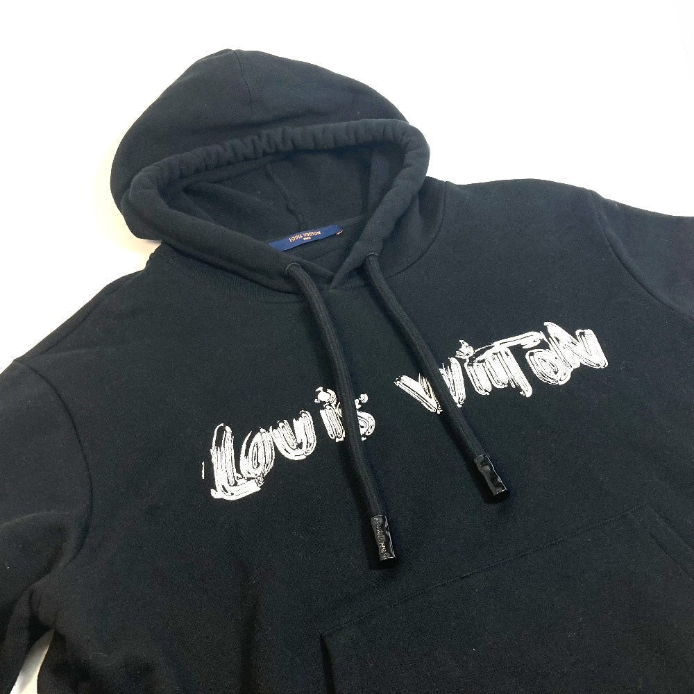 Louis Vuitton Hoodie 1A9SVR print Graphic hoodie Cotton Black Logo Apparel