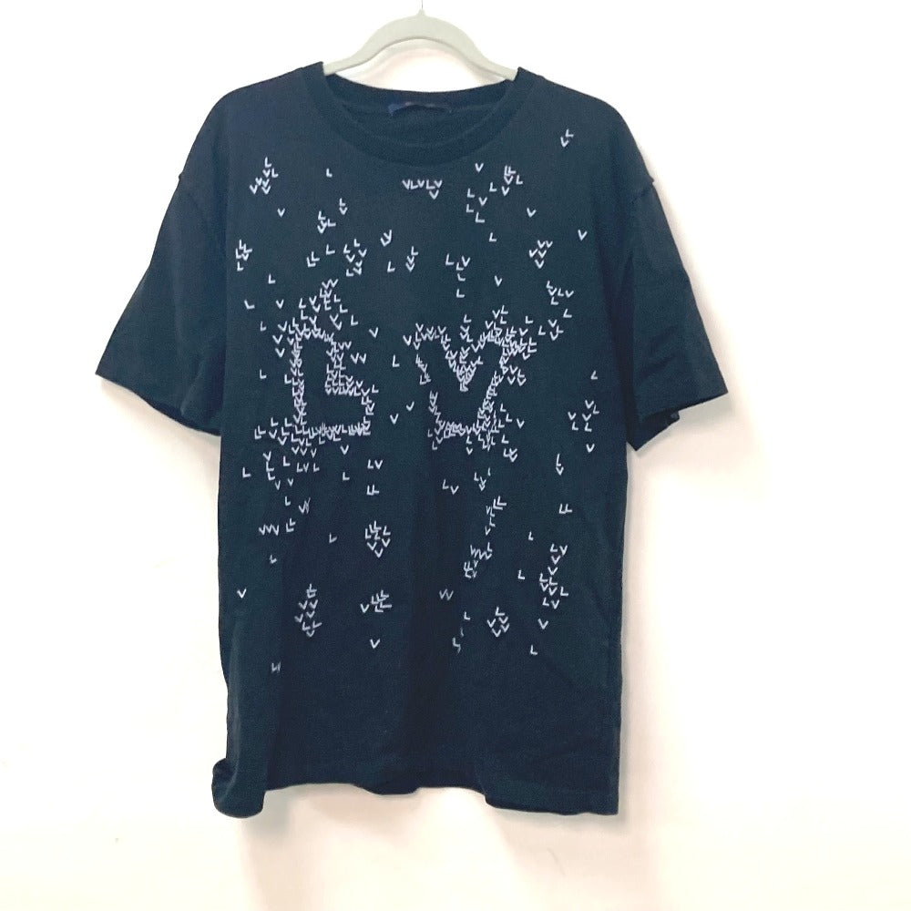 Louis Vuitton Short sleeve T-shirt spread embroidery Cotton Black Apparel