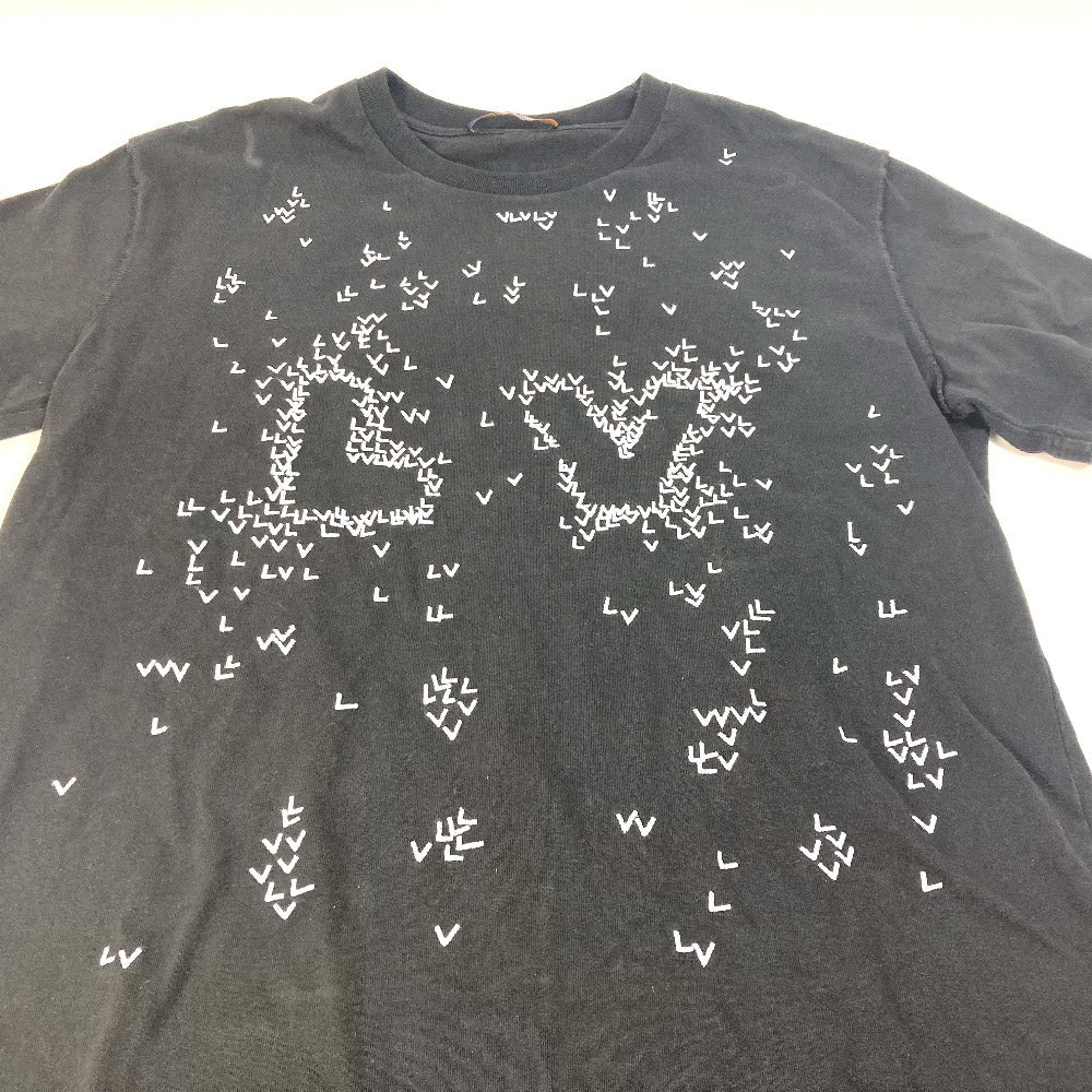 Louis Vuitton Short sleeve T-shirt spread embroidery Cotton Black Apparel