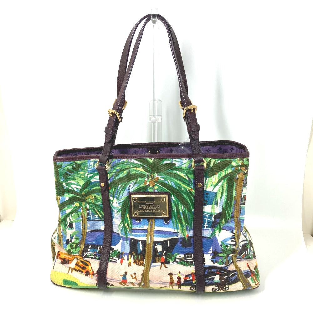 Louis Vuitton M93771 Eyeall hippo PM Leather Canvas Green Tote Bag