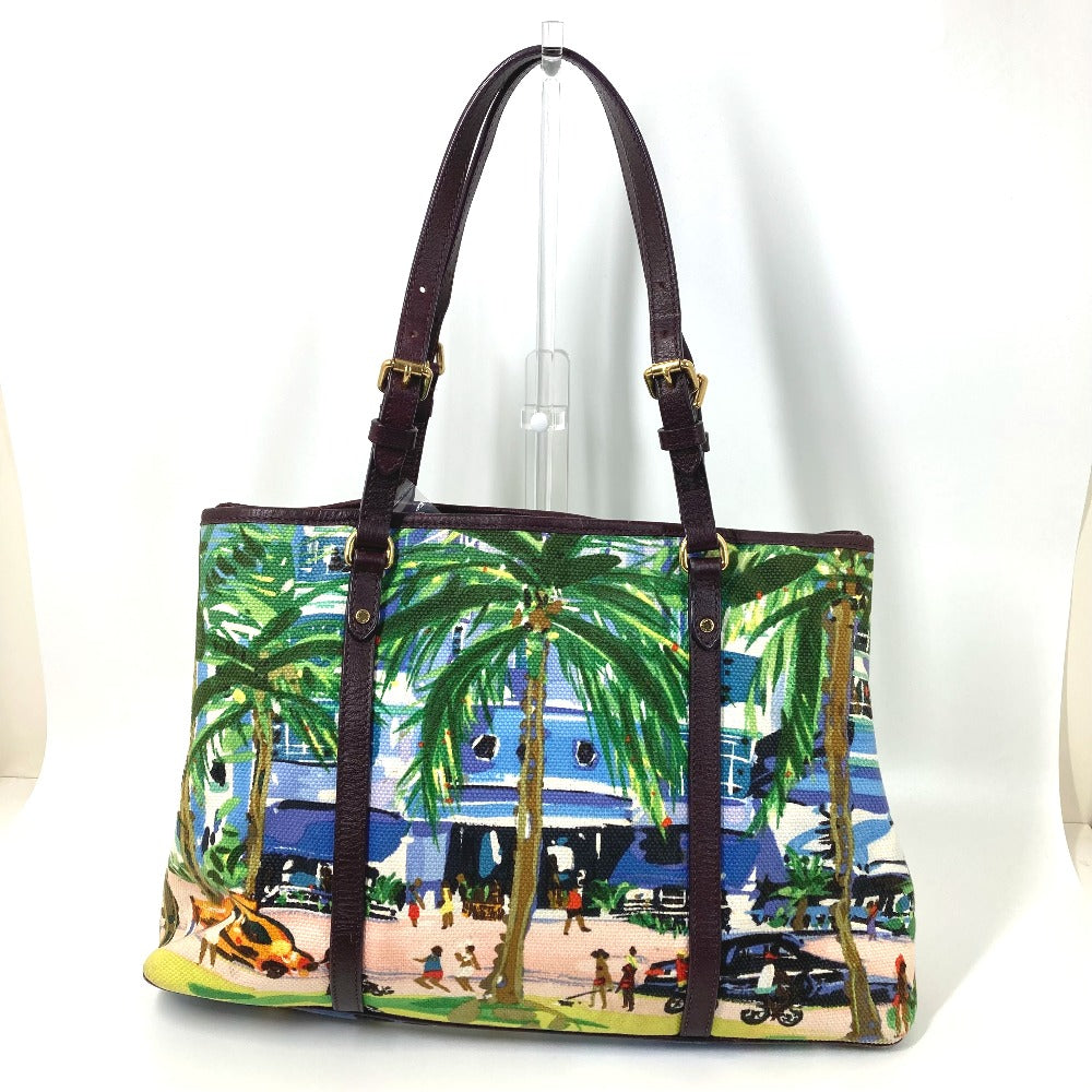 Louis Vuitton M93771 Eyeall hippo PM Leather Canvas Green Tote Bag