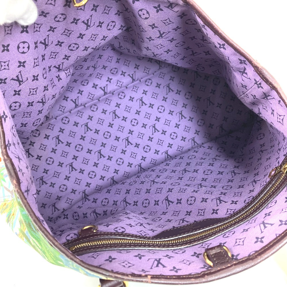 Louis Vuitton M93771 Eyeall hippo PM Leather Canvas Green Tote Bag