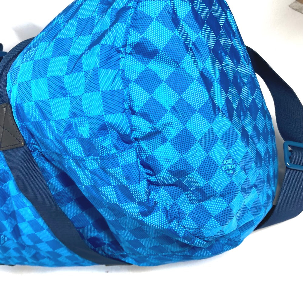 Louis Vuitton Boston Duffel M97057 Damier van Nylon Blue Travel Bag