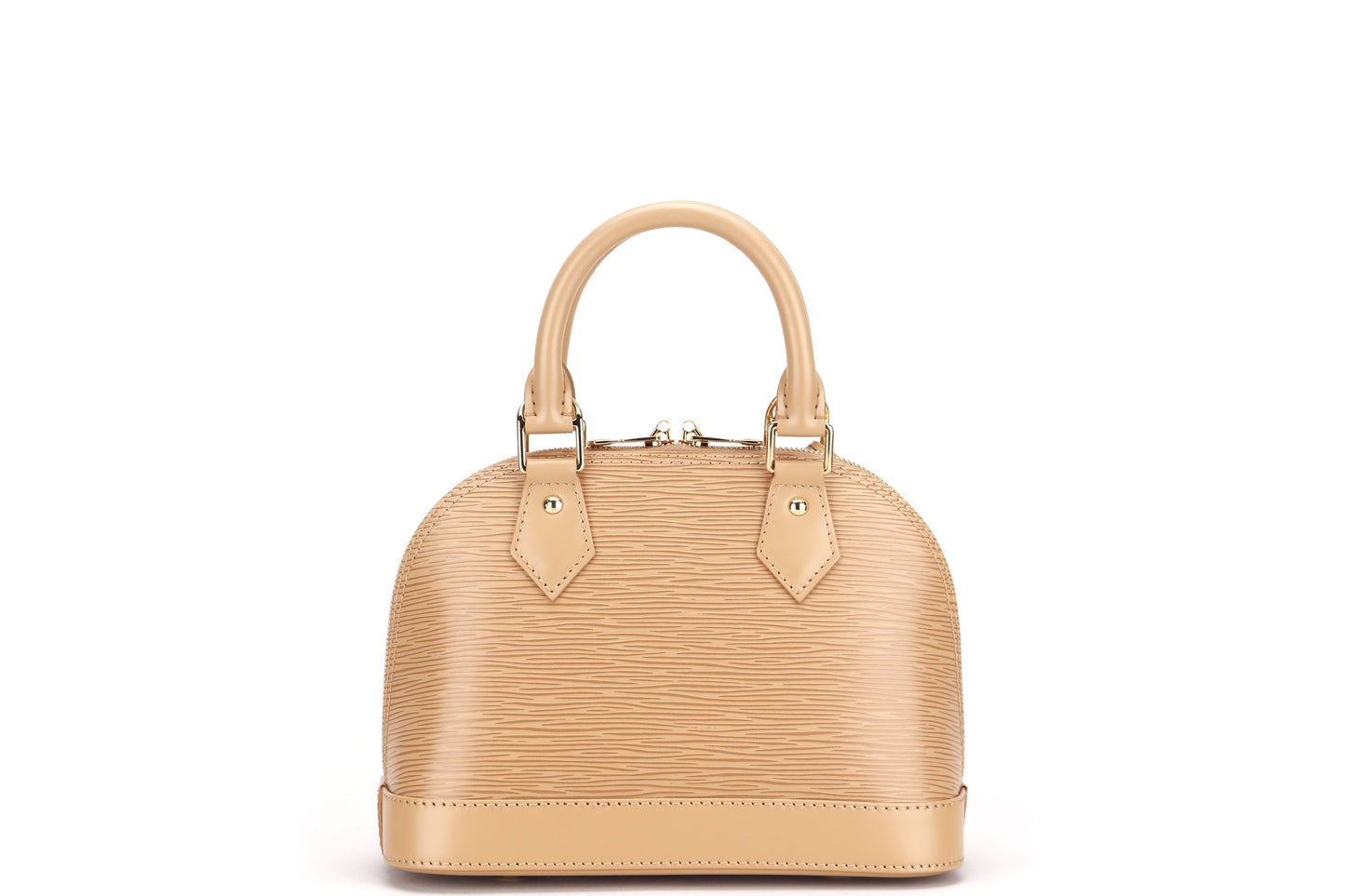 LOUIS VUITTON M22386 ALMA BB, CAMEL COLOR EPI LEATHER, WITH STRAP, KEYS, LOCK, DUST COVER & BOX