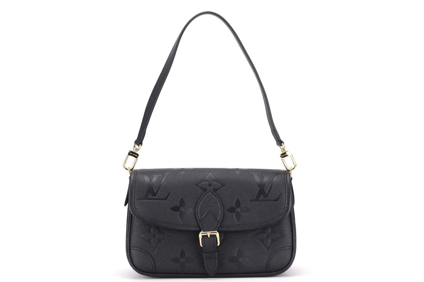 LOUIS VUITTON M46386 DIANE BLACK MONOGRAM EMPREINTE LEATHER, WITH STRAP, DUST COVER & BOX