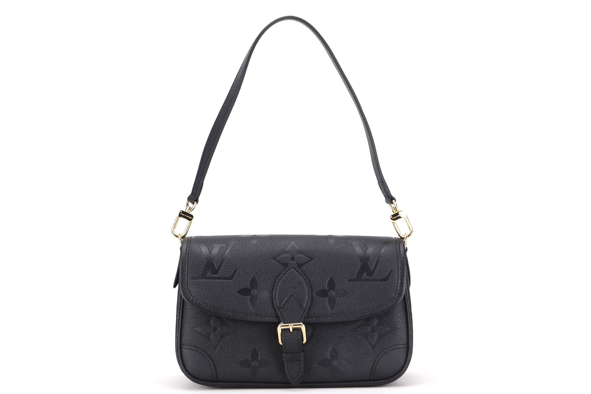 LOUIS VUITTON M46386 DIANE BLACK MONOGRAM EMPREINTE LEATHER, WITH STRAP, DUST COVER & BOX