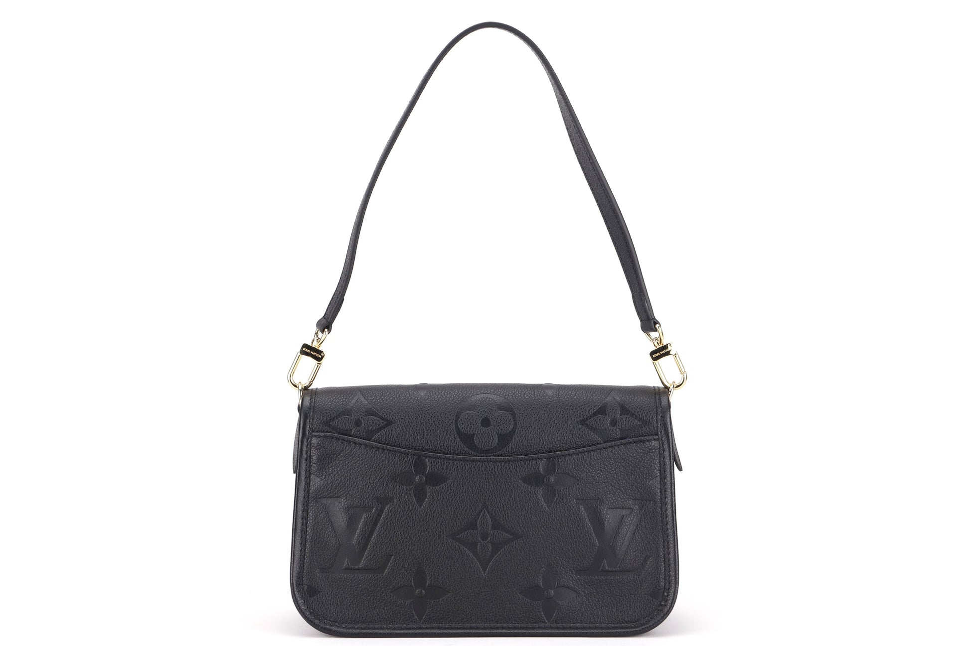 LOUIS VUITTON M46386 DIANE BLACK MONOGRAM EMPREINTE LEATHER, WITH STRAP, DUST COVER & BOX