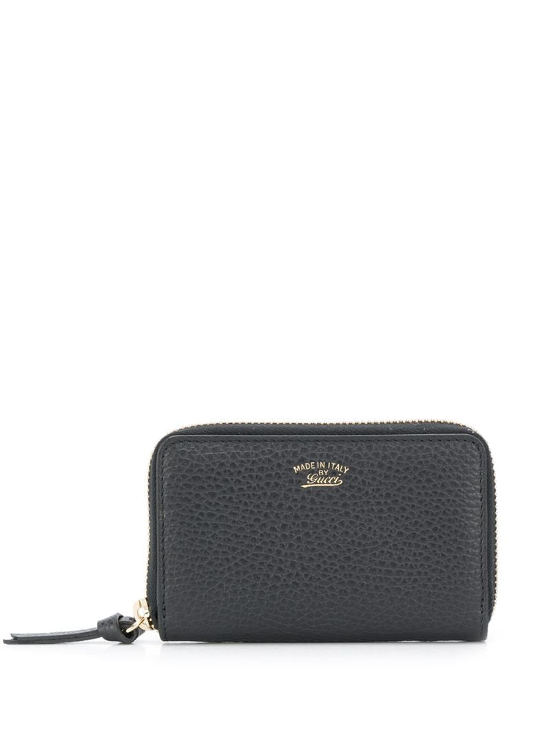 Gucci - logo stamp wallet - women - Calf Leather - One Size - Black