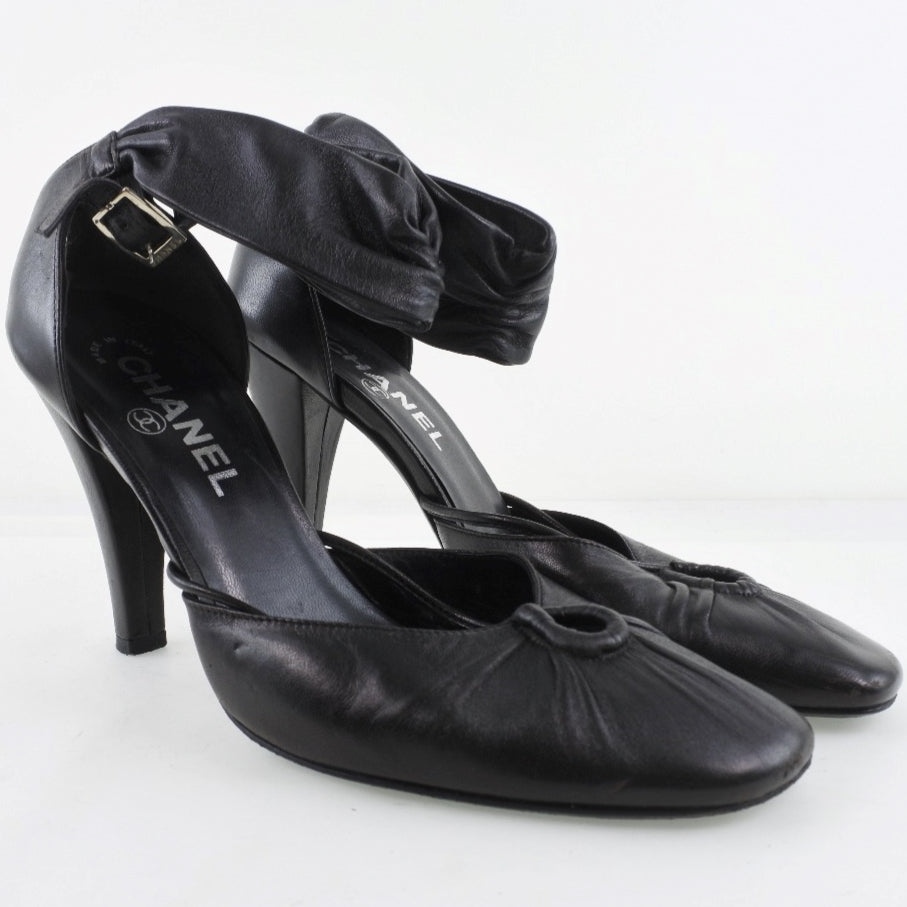 Chanel Black Calf Pumps Women Bag