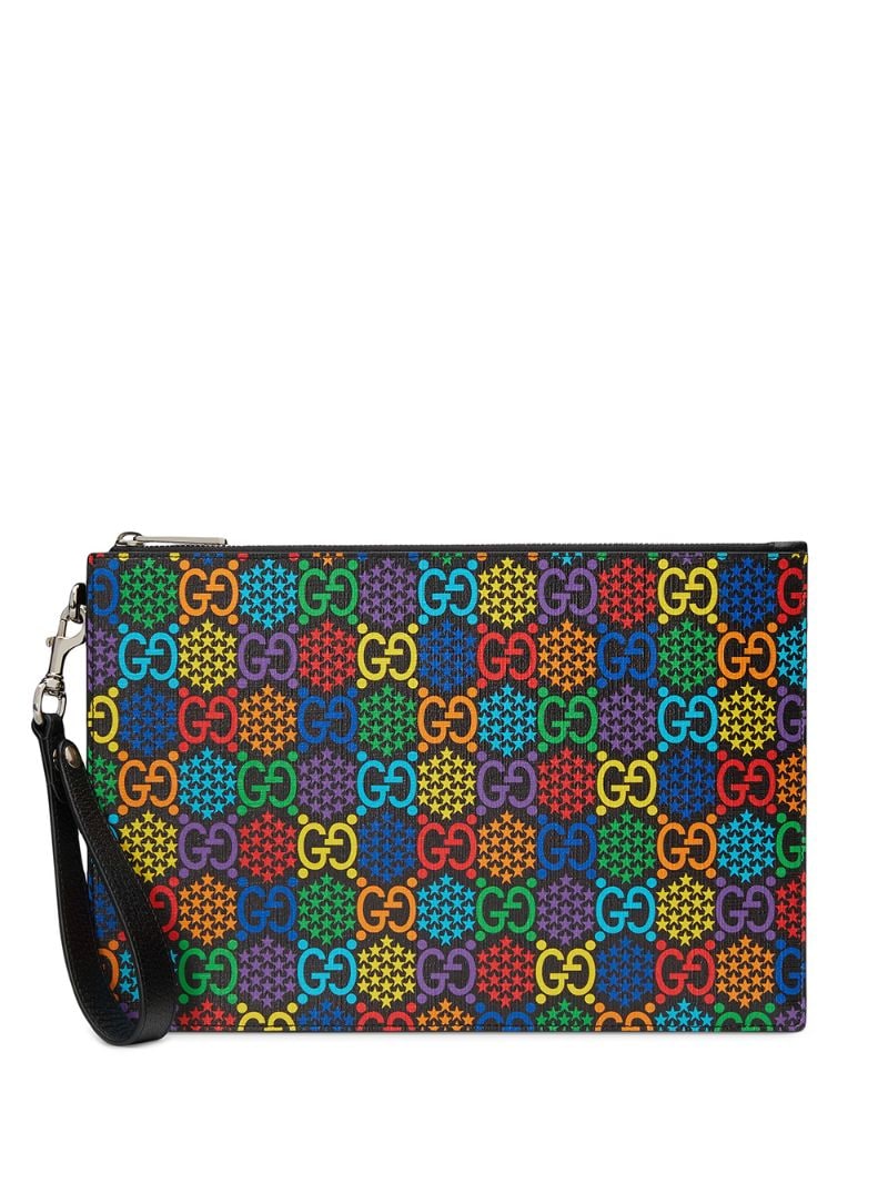 Gucci - GG Psychedelic print clutch - men - Cotton/Leather/Canvas - One Size - Black